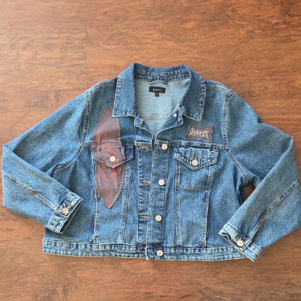Slipknot Cropped Upcycled Jean Jacket